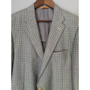Hickey Freeman  Carlo Barbera Cashmere Sport Coat Blazer Jacket Plaid Made USA